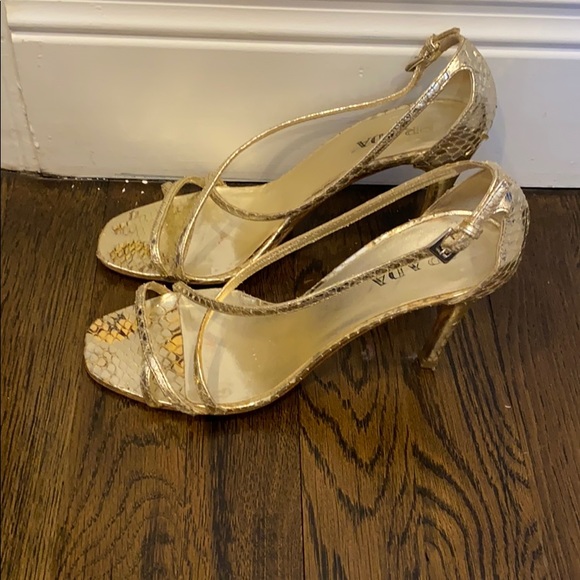 Prada Authentic Gold snakeskin sandals SZ 36 1/2 - Picture 4 of 7